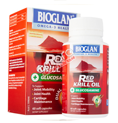 Bioglan Red Krill Oil + Glucosamine - Bổ khớp, bôi trơn khớp hiệu quả