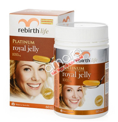 Viên uống sữa ong chúa Rebirth Life Platinum Royal Jelly 1000mg